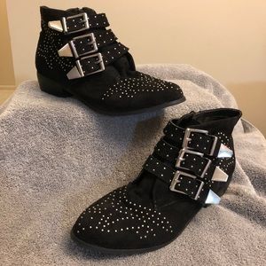 Black studded booties